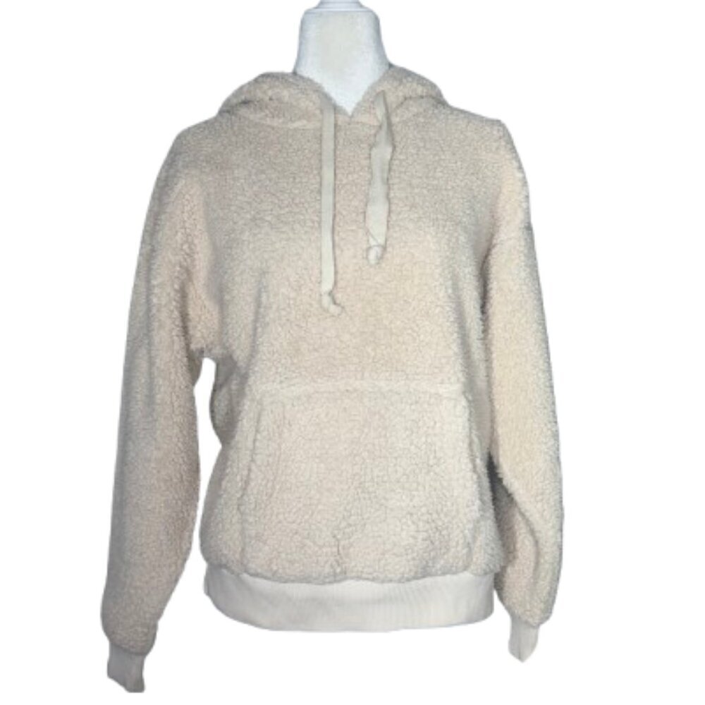 American Eagle Women's Cream Pullover Hoodie Sherpa Size Medium